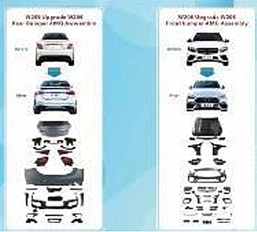 Mercedes-Benz W205'ten W206 AMG C63'e Yükseltme Kiti (Far, Stop Lambası, Kaput ve Çamurluklar) 2015-2018 - 3