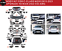 Mercedes-Benz W205'ten W206 AMG C63'e Yükseltme Kiti (Far, Stop Lambası, Kaput ve Çamurluklar) 2015-2018 - 2