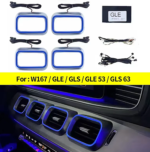 Mercedes Benz GLE GLS W167 Kare Model 4 parça Kapak Front Airvent  - 1