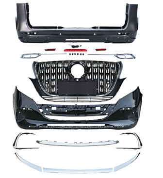Mercedes Benz Vito W447 2016-2023 Ön Arka Tampon Seti Işıklı Panjur - 1
