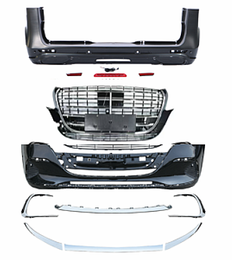 Mercedes Benz Vito W447 2016-2023 Ön Arka Tampon Seti Işıklı Panjur Model 2 - 1