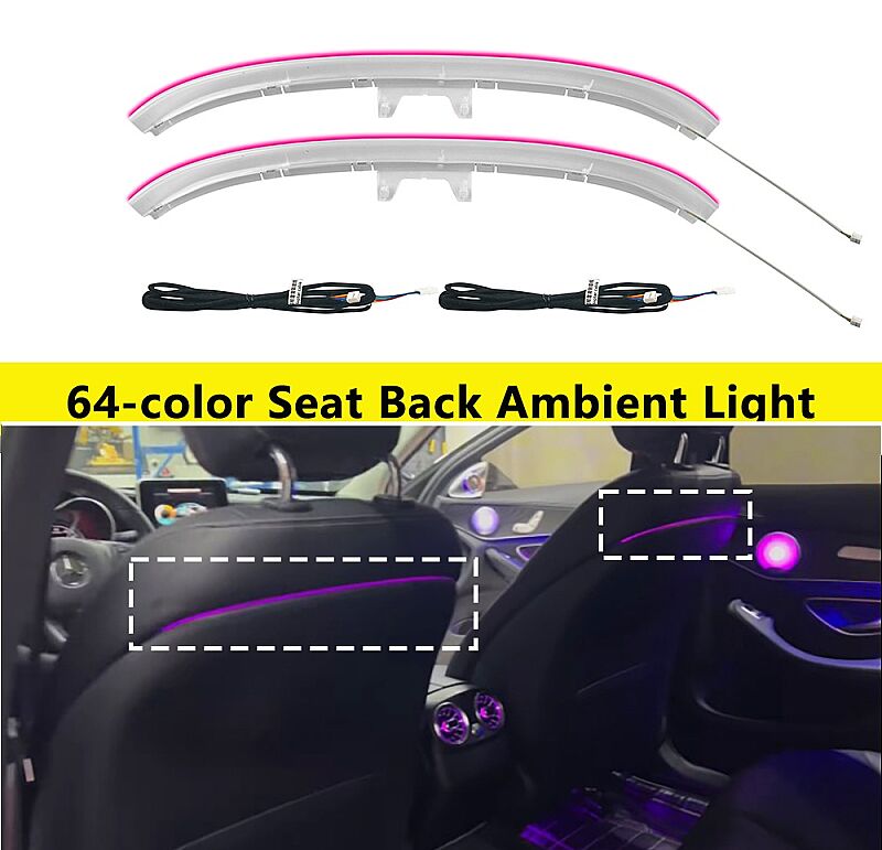 Mercedes Benz C Class W205 E Class W213 GLC X253  Koltuk Arkası Led 64 renk - 1