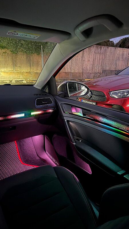 Volkswagen Golf 7 7.5 Trimli  Piano Black Galaxy Rainbow Trimli İç Ambiyans Aydınlatması - 7
