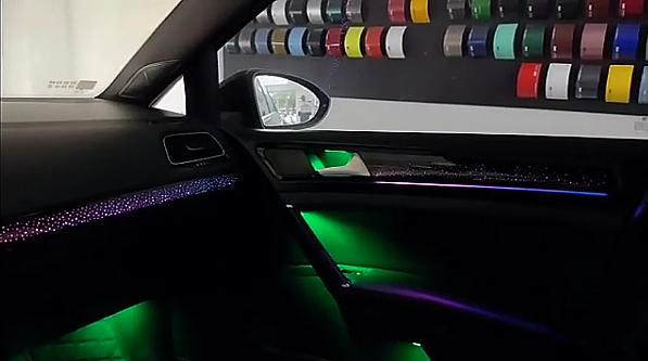 Volkswagen Golf 7 7.5 Trimli Piano Black Yıldız Desen Rainbow Trimli İç Ambiyans Aydınlatmsı - 3
