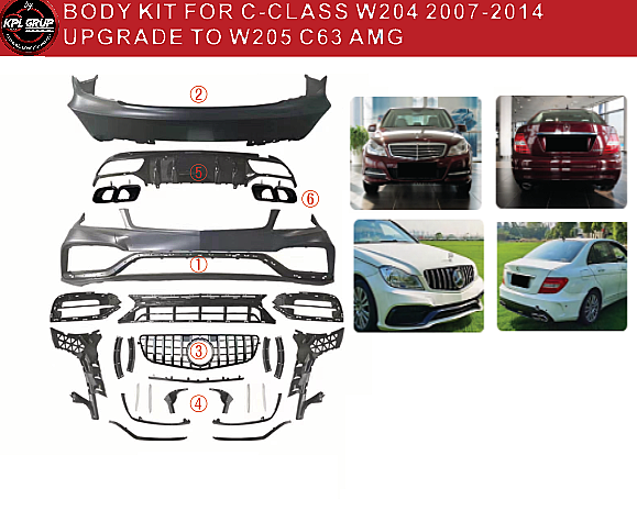 Mercedes Benz C Class W204 C63 AMG Body Kit - 2