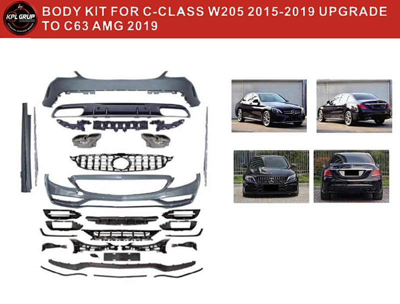 Mercedes Benz C Class W205 Body Kit 2019 AMG Yükseltme - 2