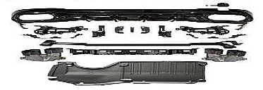 Mercedes Benz C Class W206 C43 AMG Siyah Arka Difüzör Tips 3 Paket - 1