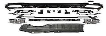 Mercedes Benz C Class W206 C43 AMG Gümüş Arka Difüzör Tips 3 Paket - 1