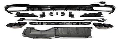Mercedes Benz C Class W206 C63 AMG Siyah Arka Difüzör Tips 3 Paket - 1