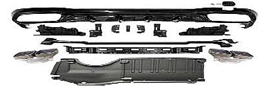 Mercedes Benz C Class W206 C63 AMG Gümüş Arka Difüzör Tips 3 Paket - 1