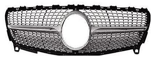 Mercedes Benz W176 2015-2018 Diamond Grille Silver Panjur - 1