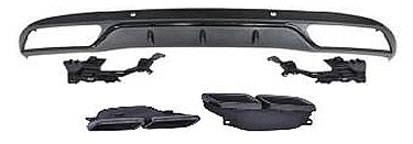 Mercedes Benz W205 C63 Siyah Arka Difüzör Pipe Black - 1