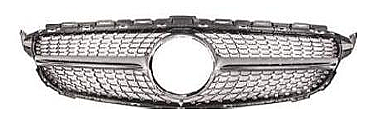 Mercedes Benz W205 Diamond Grille Silver Ön Panjur - 1