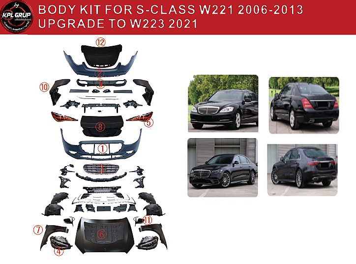 Mercedes Benz W221-W223 2006-2013 Yükseltme Body Kit - 2