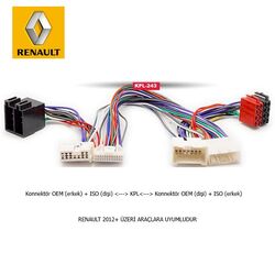Renault Araçlara Uyumlu İso T Kablo Orjinal Dönüştürme Soketi - 1