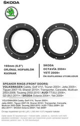 Skoda Araçlara Ön Kapı Yerlerine 16 Cm Hoparlör Kasnağı - 4