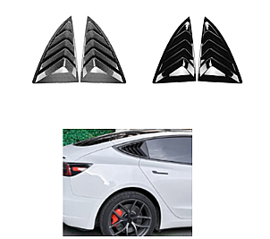 Tesla Arka Yan Cam Rüzgarlık Kapakları Carbon Black - 1