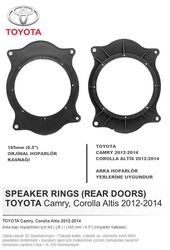 Toyota Araçlara Arka Kapı Yerlerine 16 Cm Hoparlör Kasnağı - 4