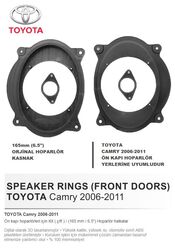 Toyota Camry Araçlara Ön Kapı Yerlerine 16 Cm Hoparlör Kasnağı - 3